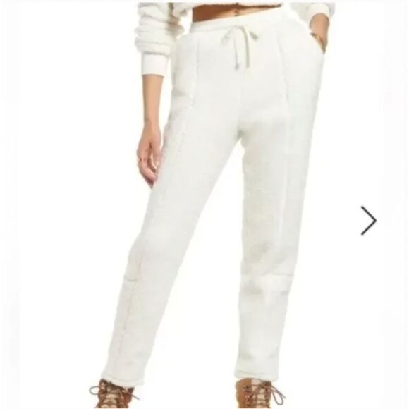 NWT BP Drawstring Waist Fleece Joggers Ivory White Lounge Plus Size 2X - Picture 1 of 8